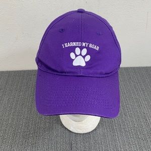I Earned My Roar Baseball Hat Womens Adjustable Purple White Strapback Port & Co